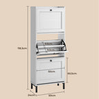 Bealife FS52 Slim Shoe Cabinet with 3 Tipping Doors and Metal Legs
