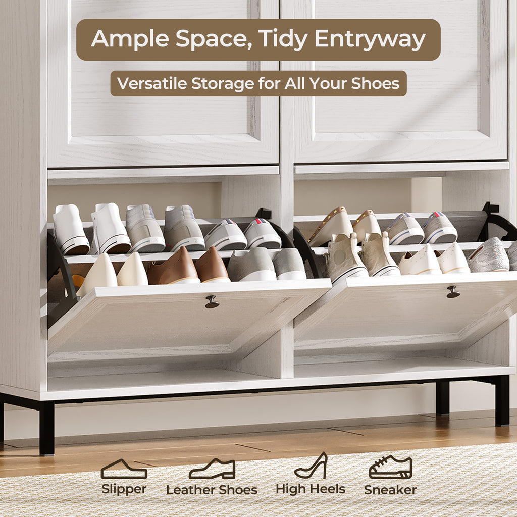 Bealife FS53 Meuble à chaussures 4 abattants – Étroit