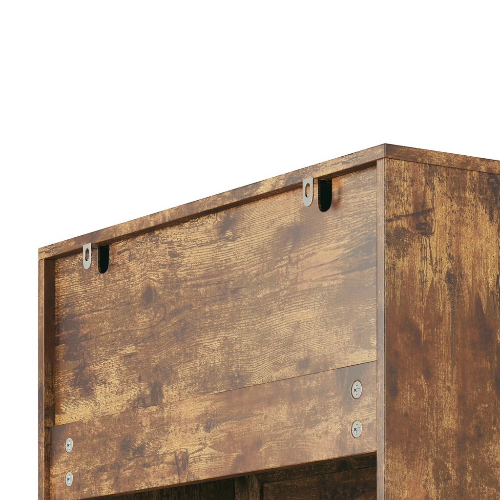 Meuble à chaussures Bealife FS58 avec 2 compartiments basculants et tiroir supérieur, anti-basculement, étagères réglables en hauteur