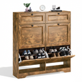 Bealife FS59 Shoe Cabinet with 4 Tilt-Out Drawers & 2 Storage Drawers, Anti-Tipping Device and Height-Adjustable Shelves