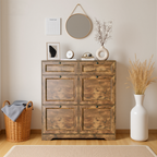 Bealife FS59 Shoe Cabinet with 4 Tilt-Out Drawers & 2 Storage Drawers, Anti-Tipping Device and Height-Adjustable Shelves