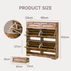 Bealife FS59 Shoe Cabinet with 4 Tilt-Out Drawers & 2 Storage Drawers, Anti-Tipping Device and Height-Adjustable Shelves