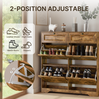 Bealife FS59 Shoe Cabinet with 4 Tilt-Out Drawers & 2 Storage Drawers, Anti-Tipping Device and Height-Adjustable Shelves
