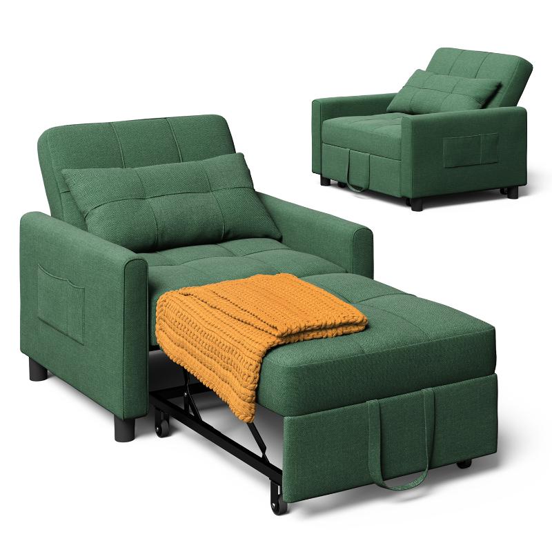 Bealife AR24 Canapé convertible, Lit Chaise 3 en 1, Transat avec fonction couchage, avec oreillers