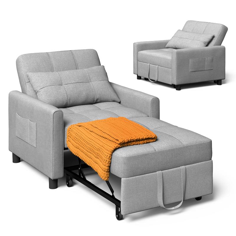 Bealife AR24 Canapé convertible, Lit Chaise 3 en 1, Transat avec fonction couchage, avec oreillers