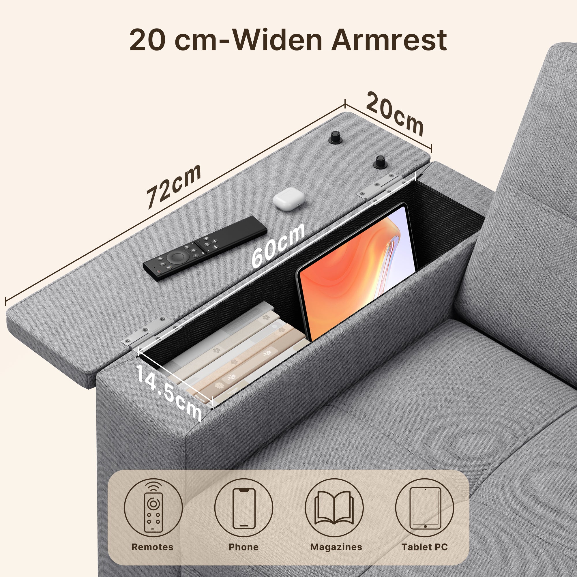 Canapé convertible Bealife AR27, fauteuil multifonction 3-en-1 inclinable avec oreiller
