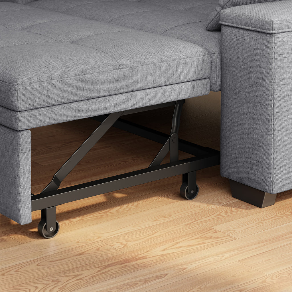 Canapé convertible Bealife AR27, fauteuil multifonction 3-en-1 inclinable avec oreiller