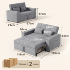 Canapé convertible Bealife AR27, fauteuil multifonction 3-en-1 inclinable avec oreiller