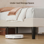 Bealife AF14 Lit capitonné simple 90x200 cm, Lit en tissu moderne avec tête de lit capitonnée et sommier à lattes