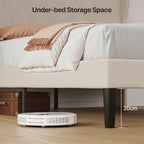 Bealife AF15 Lit simple confort 120x200 cm, lit rembourré avec tête de lit capitonnée et sommier à lattes stable