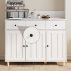Bealife AP05 Buffet de cuisine avec fenêtre acrylique et éclairage LED 100×38×181 cm, Armoire vitrée haute avec étagères réglables pour salle à manger et salon