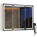Bealife AP101 Armoire de toilette avec éclairage LED et capteur tactile, Armoire de salle de bain à 3 portes avec miroir HD et étagères réglables