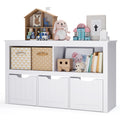 Bealife AP104 Toy Storage Cabinet for Children's Room with Open Compartments and Pull-Out Drawers with Wheels