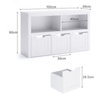 Bealife AP104 Toy Storage Cabinet for Children's Room with Open Compartments and Pull-Out Drawers with Wheels