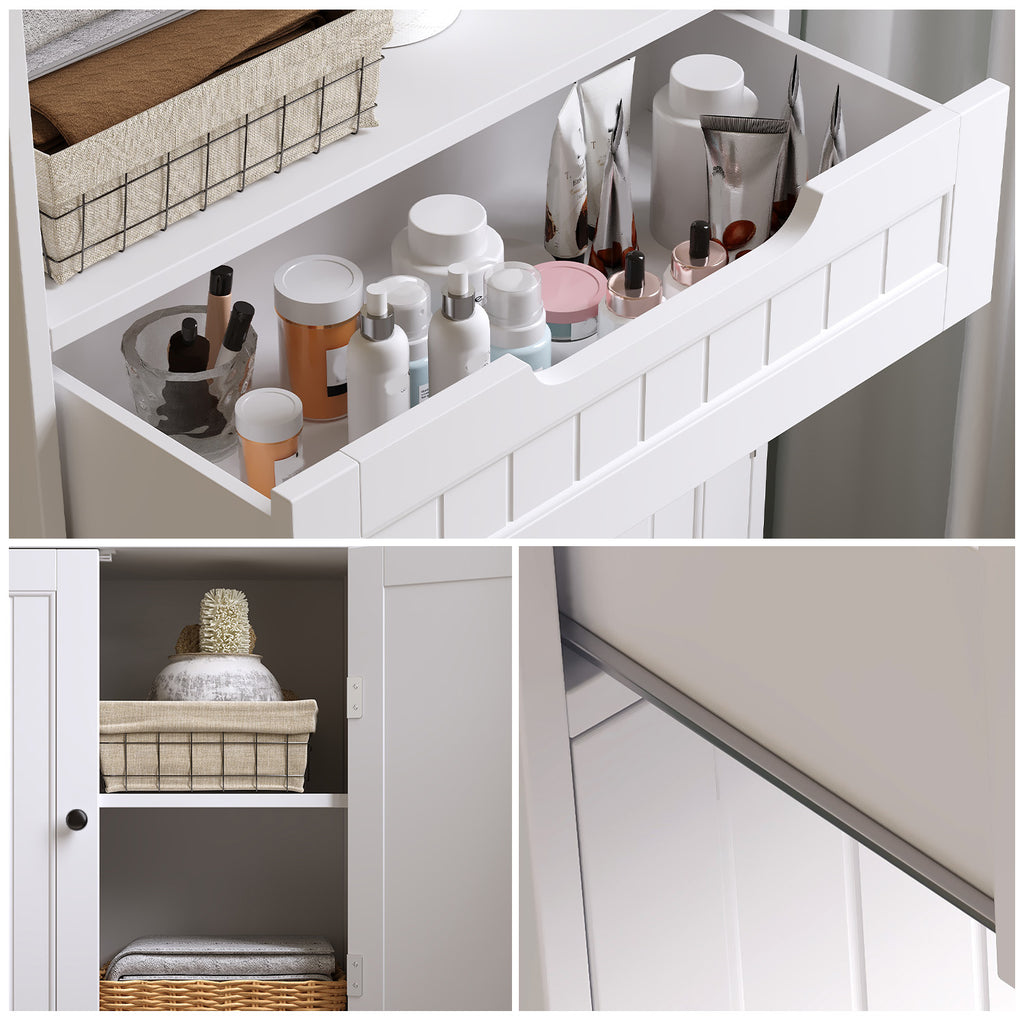 Bealife AP11 Armoire multifonctionnelle avec tiroirs, doubles portes et compartiment ouvert pour cuisine, chambre et salon