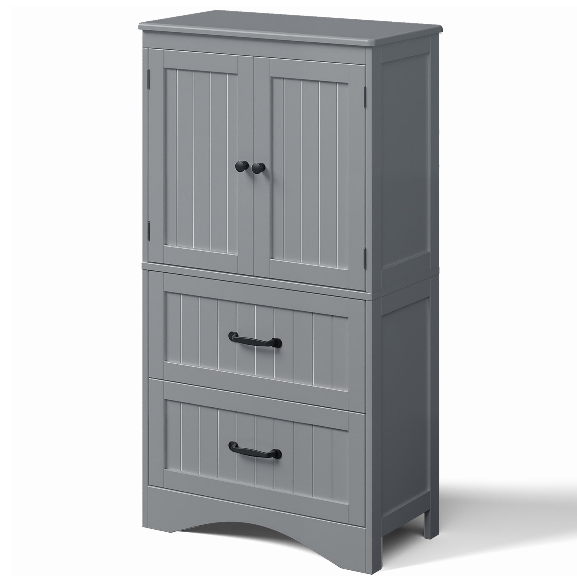 Bealife AP116 Armoire de rangement multifonctionnelle avec 2 tiroirs et 2 portes, étagères réglables en hauteur pour bureau, salle de bain et chambre à coucher