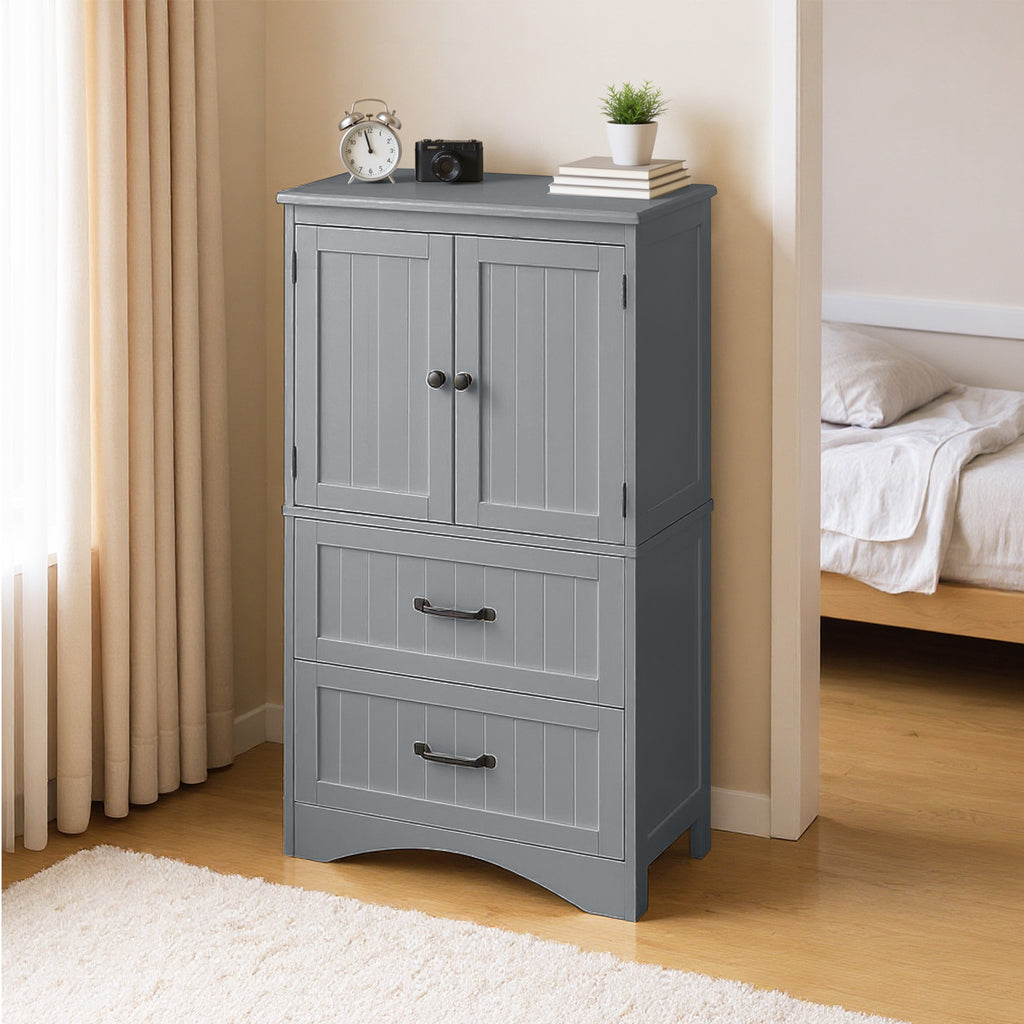 Bealife AP116 Multifunctional Storage Cabinet with 2 Drawers & 2 Doors, Height-Adjustable Shelves for Office, Bathroom & Bedroom