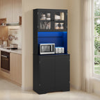 Bealife AP122 Meuble haut de cuisine - 69,5×28×180 cm, avec éclairage LED couleur réglable et station de charge intégrée, étagères réglables