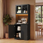 Bealife AP122 Meuble haut de cuisine - 69,5×28×180 cm, avec éclairage LED couleur réglable et station de charge intégrée, étagères réglables