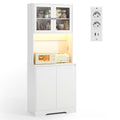 Bealife AP122 Meuble haut de cuisine - 69,5×28×180 cm, avec éclairage LED couleur réglable et station de charge intégrée, étagères réglables