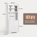 Bealife AP122 Meuble haut de cuisine - 69,5×28×180 cm, avec éclairage LED couleur réglable et station de charge intégrée, étagères réglables