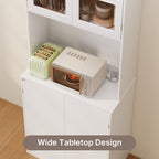 Bealife AP122 Meuble haut de cuisine - 69,5×28×180 cm, avec éclairage LED couleur réglable et station de charge intégrée, étagères réglables
