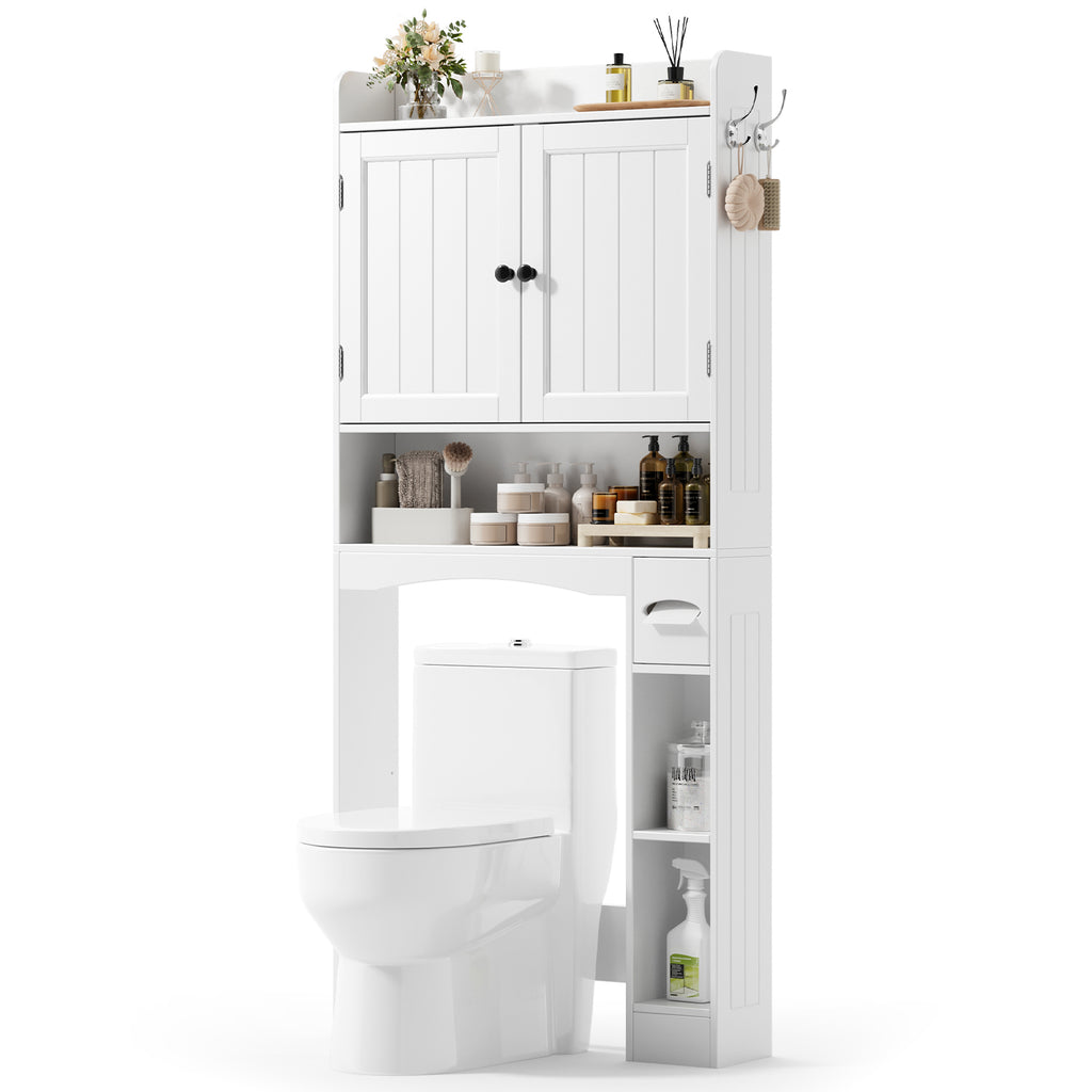 Bealife AP20 Meuble de salle de bain, Colonne de rangement multifonctionnelle avec rangements combinés | 82×20×179 cm