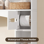 Bealife AP20 Meuble de salle de bain, Colonne de rangement multifonctionnelle avec rangements combinés | 82×20×179 cm