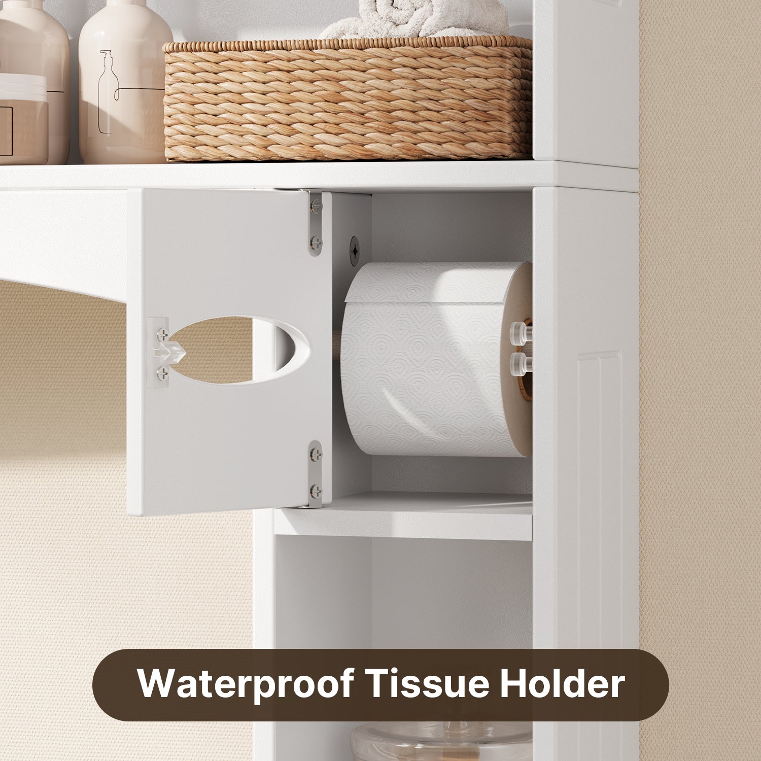 Bealife AP20 Meuble de salle de bain, Colonne de rangement multifonctionnelle avec rangements combinés | 82×20×179 cm