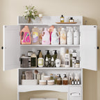 Bealife AP20 Meuble de salle de bain, Colonne de rangement multifonctionnelle avec rangements combinés | 82×20×179 cm