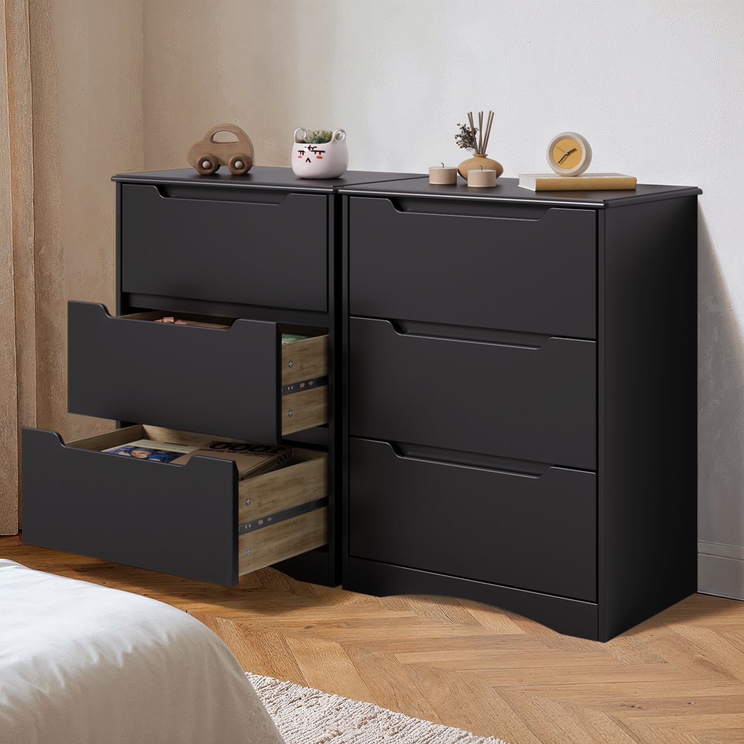 Commode Bealife AP21 à 3 tiroirs pour chambre, salle de bain et entrée