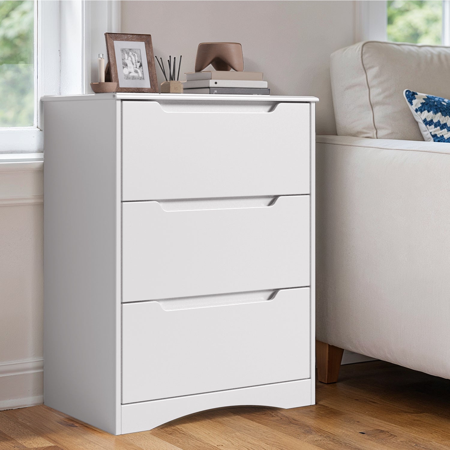 Commode Bealife AP21 à 3 tiroirs pour chambre, salle de bain et entrée