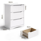 Commode Bealife AP21 à 3 tiroirs pour chambre, salle de bain et entrée