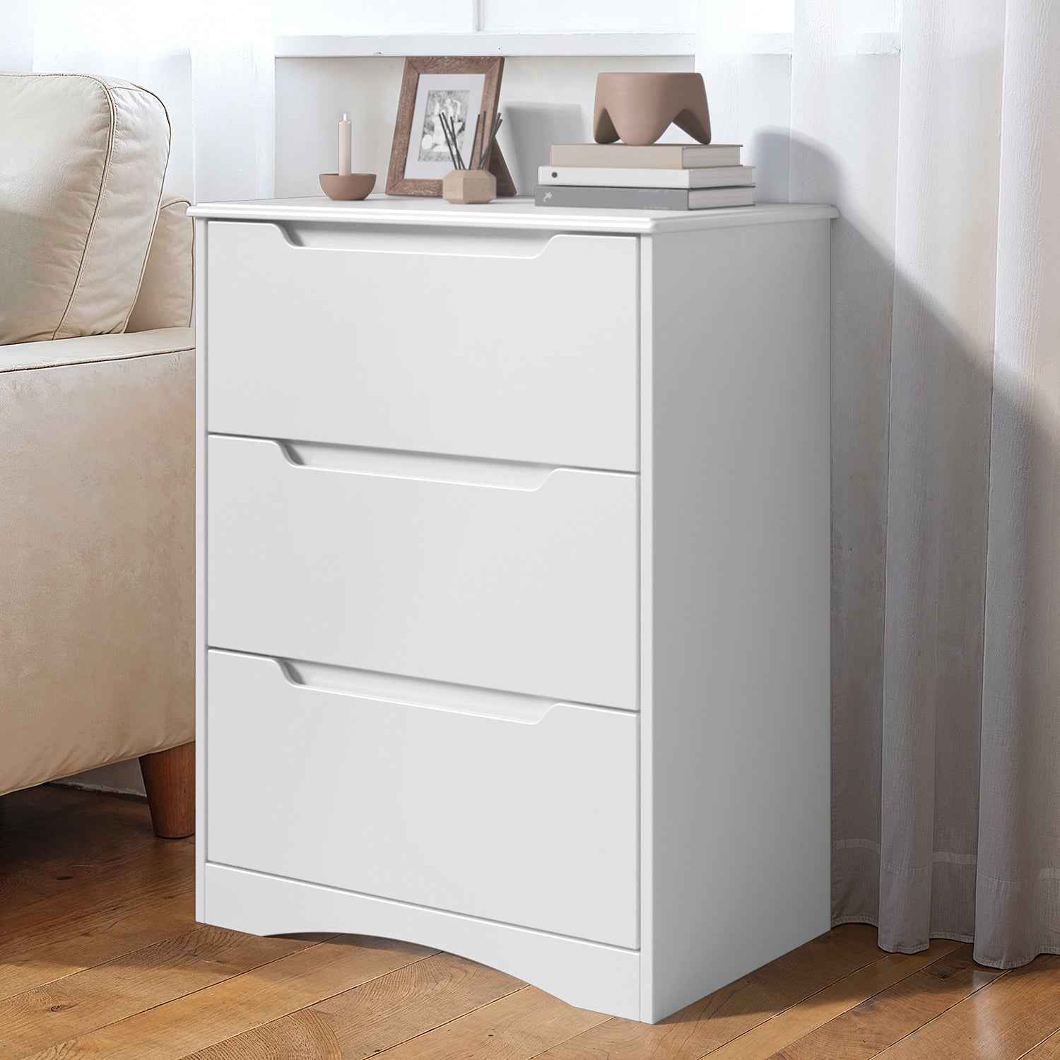 Commode Bealife AP21 à 3 tiroirs pour chambre, salle de bain et entrée