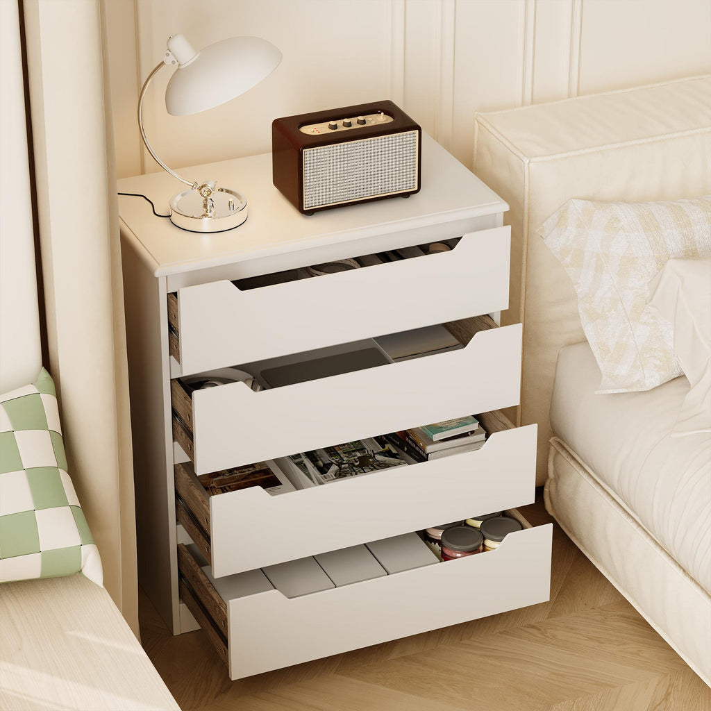 Bealife AP22 Commode avec 4 tiroirs et socle surélevé, imperméable pour chambre à coucher, salle de bain et entrée