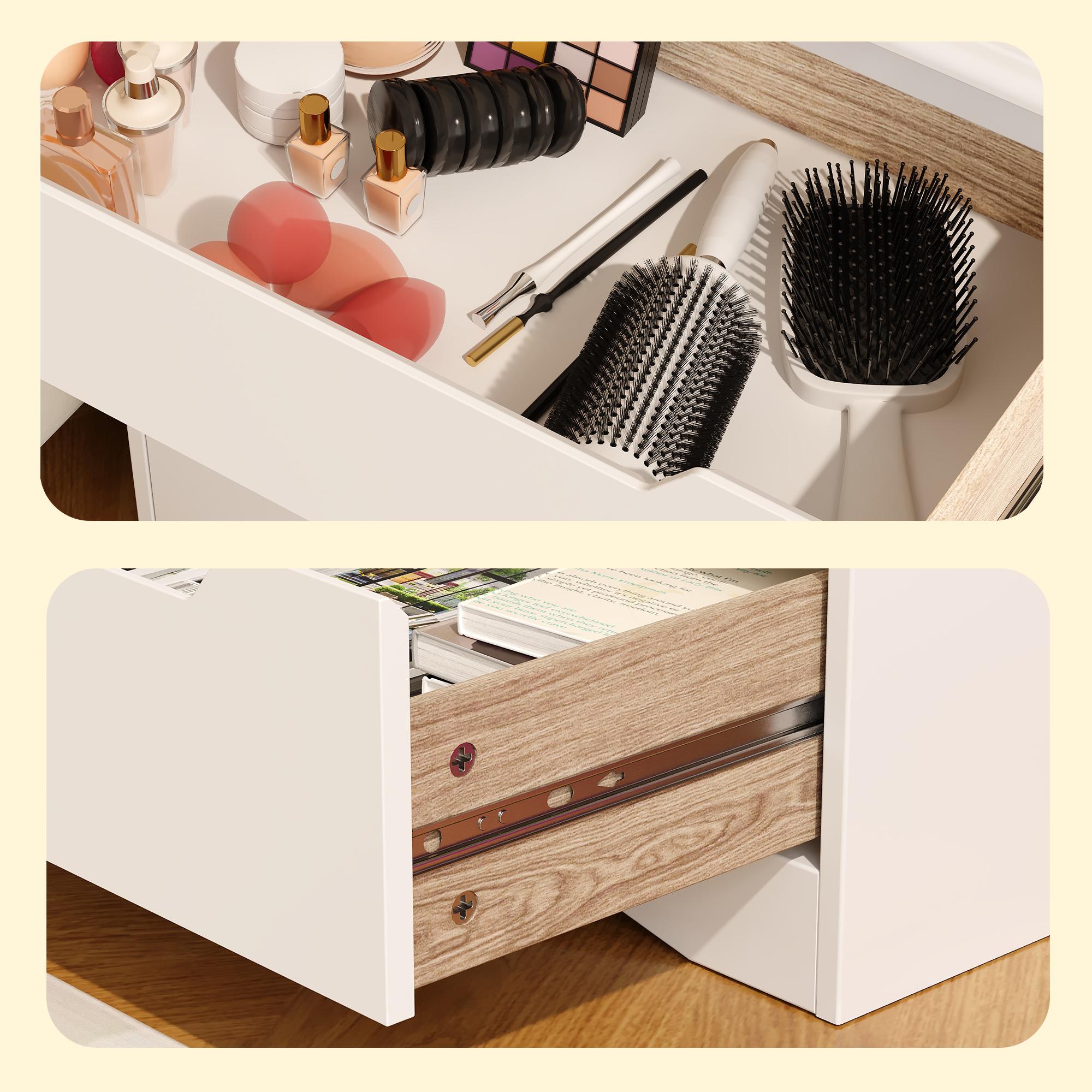 Bealife AP22 Commode avec 4 tiroirs et socle surélevé, imperméable pour chambre à coucher, salle de bain et entrée