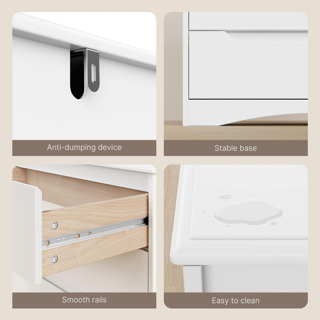 Bealife AP22 Commode avec 4 tiroirs et socle surélevé, imperméable pour chambre à coucher, salle de bain et entrée
