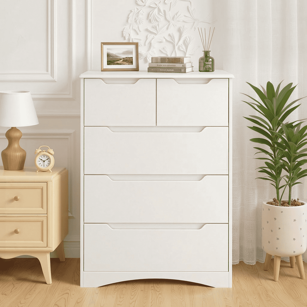 Bealife AP23 Commode avec 2 petits et 3 grands tiroirs, étanche pour chambre, salle de bain et entrée