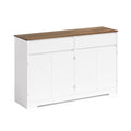 Bealife AP55 Buffet de cuisine avec 2 tiroirs et 4 portes, 140×40×89 cm, buffets de style rétro avec dispositif anti-basculement