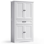 Bealife AP68 Colonne de salle de bain 73×31×132 cm, avec 4 portes, 1 tiroir et étagères réglables