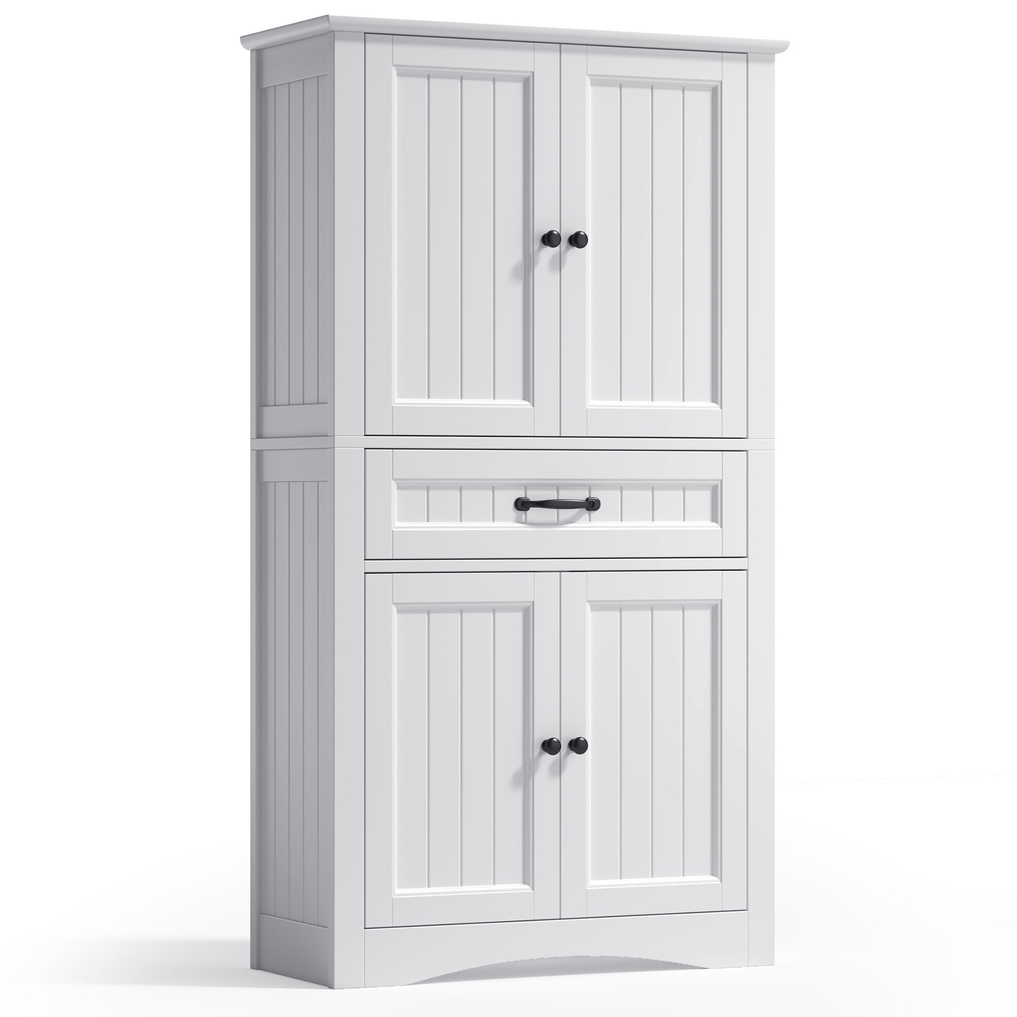 Bealife AP68 Colonne de salle de bain 73×31×132 cm, avec 4 portes, 1 tiroir et étagères réglables