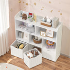 Bealife AP81 Meuble de rangement pour jouets et livres d'enfants, avec compartiments ouverts et tiroirs coulissants à roulettes