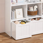 Bealife AP81 Meuble de rangement pour jouets et livres d'enfants, avec compartiments ouverts et tiroirs coulissants à roulettes