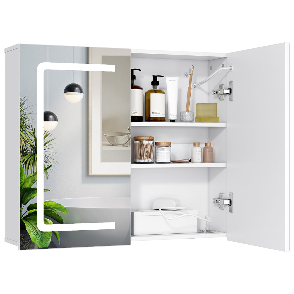 Bealife AP84 Armoire de toilette à LED avec éclairage, 70 cm, armoires de salle de bain avec 3 couleurs de lumière et fonction de gradation
