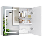 Bealife AP84 Armoire de toilette à LED avec éclairage, 70 cm, armoires de salle de bain avec 3 couleurs de lumière et fonction de gradation