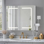 Bealife AP84 Armoire de toilette à LED avec éclairage, 70 cm, armoires de salle de bain avec 3 couleurs de lumière et fonction de gradation