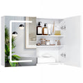 Bealife AP85 Armoire de Toilette LED avec Éclairage, Armoire de Salle de Bain de 80 cm avec 3 Couleurs de Lumière et Fonction de Gradation