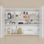 Bealife AP85 Armoire de Toilette LED avec Éclairage, Armoire de Salle de Bain de 80 cm avec 3 Couleurs de Lumière et Fonction de Gradation