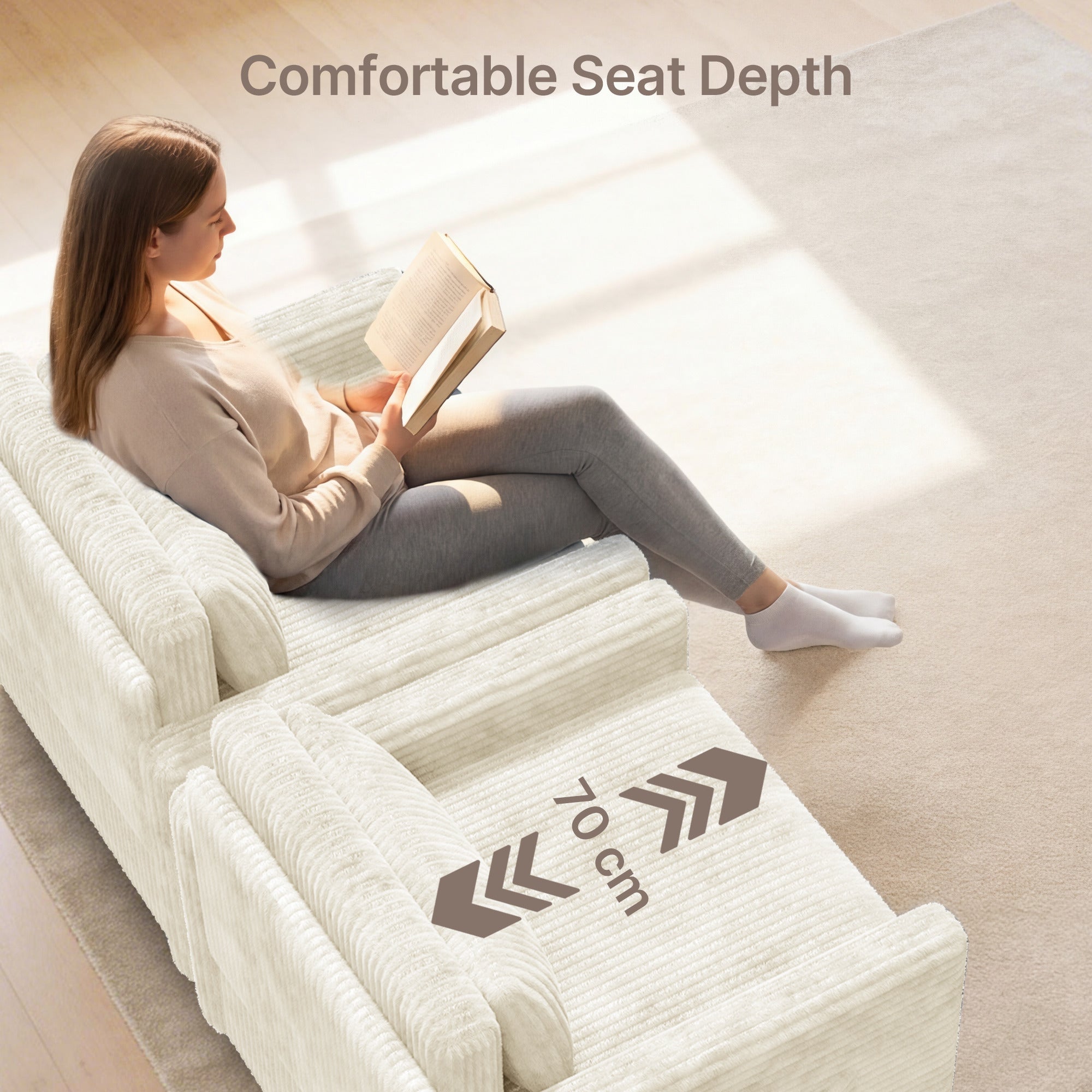 Canapé convertible Bealife AR14, canapé-lit 3-en-1 en velours côtelé avec dossier convertible pour petits salons, bureaux et chambres d'amis