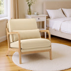 Bealife AR16 Fauteuil de salon, Fauteuil en bois avec rembourrage et dossier réglable pour la détente
